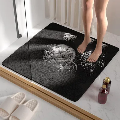 Image de Tapis de douche antidérapant avec trous de drainage - PVC souple - 80x80 cm