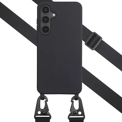 Produktbild von Selencia SilikonHülle mit abnehmbarem Band Samsung Galaxy S24 FE - Schwarz