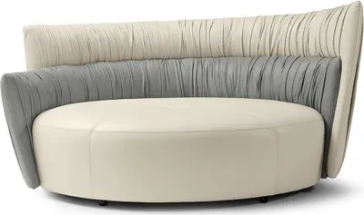 Produktbild von Rundsofa Zweisitzer Sofa 2 Sitz Design Sofas Polster Prianera Sitz Leder Couch