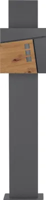 Zdjęcie produktu dla Skrzynka na listy ML-Design z przegrodą na gazety, 37x36,5x11 cm, antracyt/drewno, z podstawką