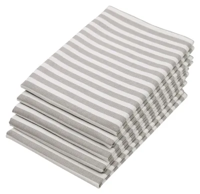 Produktbild von 5er Set Geschirrtücher gestreift, 100% Baumwolle, 50x70 cm, grau-weiß-gestreift