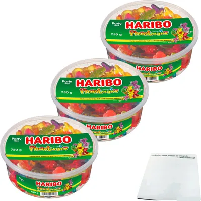 Produktbild von Haribo Phantasia Party Box 3er Pack (3x750g Dose) + usy Block