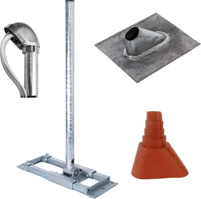 Produktbild von PremiumX DELUXE X90-48 Dachsparrenhalter 90cm Mast Kappe Blei Dachabdeckung rot