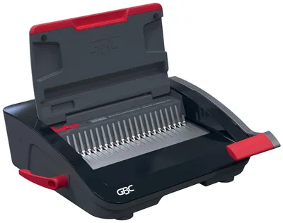 Image de GBC CombBind CB20 Machine de reliure à peigne 240 feuilles Noir, Rouge