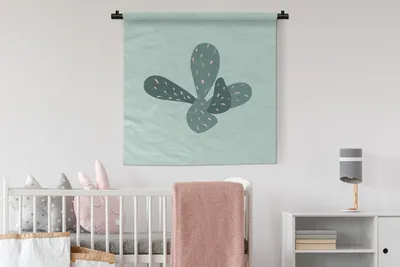 Produktbild von MuchoWow® Wandteppich Wandbehang Sommer - Kaktus - Abstrakt 90x90 cm Tapisserie Dekoration Wandtuch - Wandaufhänger