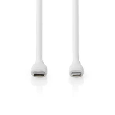 Produktbild von Nedis Lightning Kabel - USB 2.0 - Apple Lightning 8-Pin - USB-C Stecker - 480 Mbps - Vernickelt - 1.50 m - Rund - Silikon - Weiss - Box