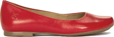 Produktbild von Rote Ballerinas aus natürlichem Vollnarbenleder mit Naturleder-Innenfutter und bequemer Einlage