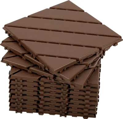 Produktbild von Faziango 11 Stück Balkonfliesen Klicksystem 30x30 cm – Pflegeleichte Kunststofffliesen mit Drainage, outdoor geeignet braun 1 m²