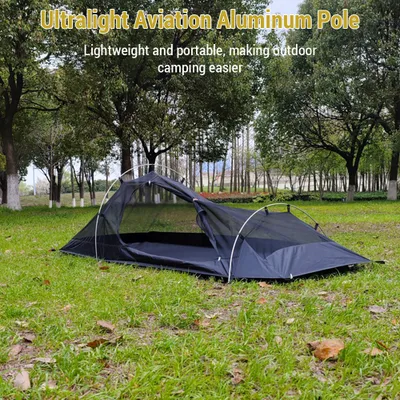 Obrázek produktu pro Backpacking Tent 1 Osoba Ultralehký hliníkový pól Stormproof Camping Tent Vhodné pro čtyři roční období Single Person Tent