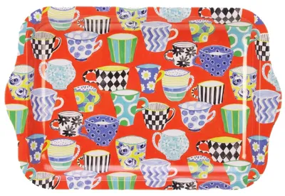 Productafbeelding van Meander theekopjes, rood, afmetingen 24x16x1,5 cm