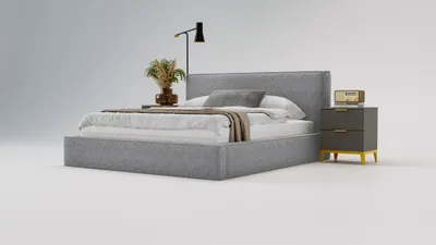 Obrázek produktu pro Čalouněná postel s úložným prostorem 160x200 Sofia – manželská postel, ložnice, rošt – bouclé látka, šedá