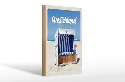 Produktbild von Holzschild Reise 20x30cm Westerland Sylt Schleswig-Holstein