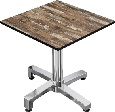 Produktbild von CPBC | HPL Bistro Tisch | B:T:H 70 x 70 x 78 cm | Vintage Old / Aluminium | Klappbar + Zusatzgewicht | Quadratisch | Bistrotisch Gastro Tisch
