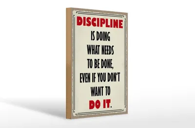 Produktbild von Holzschild Spruch 20x30cm Discipline is doing what needs