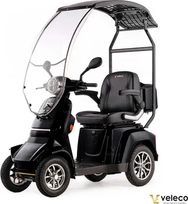 Immagine prodotto di Veleco Gravis - Scooter elettrico con tettuccio e parabrezza - Illuminazione a LED - Scooter per anziani - 1000 W - Completamente assemblato - E-scooter (nero)