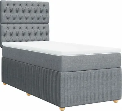 Produktbild von vidaXL Boxspringbett mit Matratze Hellgrau 80x200 cm Stoff