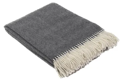 Produktbild von Wolldecke Marie aus feinster Wolle 140x200 - Farbe: Grau
