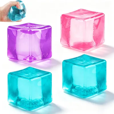 Immagine prodotto di Palline antistress - Set da 4 - 5,5 cm - Giocattoli sensoriali - Palla antistress a forma di cubo