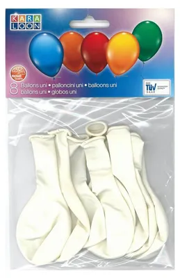 Zdjęcie produktu dla Karaloon 8 białych balonów imprezowych w jakości helu