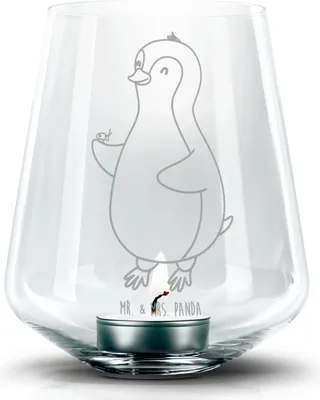 Produktbild von Mr. & Mrs. Panda Laterne Pinguin Marienkäfer - Transparent - Geschenk, Lebensfreude, Teelichthalter, Glas Windlicht, Pinguine, Kleine Wunder, Kerzenhalter, Aufmerksam