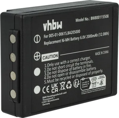 Produktbild von vhbw Akku Ersatz für HBC 005-01-00615, BA205000, BA206000, BA205030 für Industrie-Funkfernsteuerung Fernbedienung (2000 mAh, 6 V, NiMH) - Schwarz