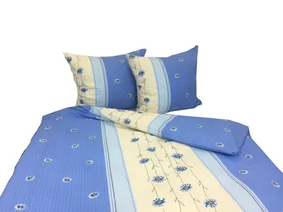 Produktbild von Bettwäsche, Waffelpiqué-Bettwäsche, bügelfrei, 100 % Baumwolle 160x200 015 Hellblau, Blumen
