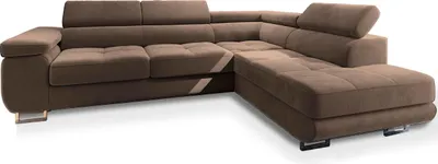 Produktbild von Masseno Ecksofa SELVA R-S mit Schlaffunktion L-Form, Sofa mit Bettkasten, Wohnzimmersofa, Couch, Soffa, Bettsofa, Couchgarnitur- Beige, MONOLITH 09
