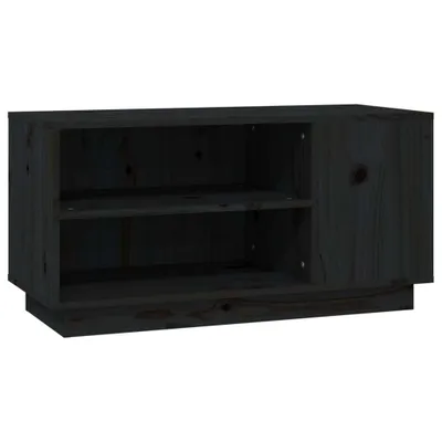 Produktbild von TV-Schrank Schwarz 80x35x40,5 cm Massivholz Kiefer