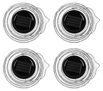 Solar-Spiral-Lampen, Ananas-Design, 4er-Set, mehrfarbig