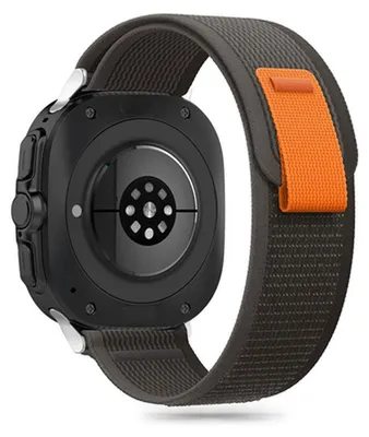 Zdjęcie produktu dla Tech-Protect nylonowy pasek do Samsung Galaxy Watch Ultra (47 mm) - czarny/pomarańczowy