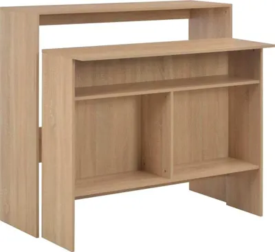 Zdjęcie produktu dla Stół barowy z 2 blatami, dąb, 130 x 40 x 120 cm