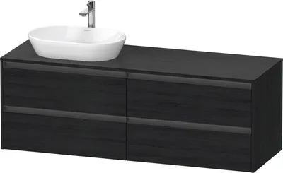 Produktbild von Duravit Ketho.2 Wastafelonderkast 160x55x56,8 cm Mat Eiken (zwart)