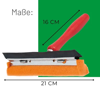 Produktbild von Novaliv 2x Scheibenabzieher Auto 21 cm Holzgriff 16 cm mit Abziehlippe und Gummischwamm Auto Abzieher Autoscheibe Scheibenputzer Wischschwamm