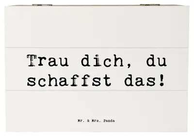 Produktbild von Mr. & Mrs. Panda Box Spruch Angst überwinden 22 x 15 cm - Weiß - Geschenk, Holzbox, Schatzkiste, Stärke, Geschenkbox, Freiheit, Trost, Ermutigung, Vertrauem, Gefühle
