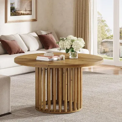 Produktbild von Runder Couchtisch – Beistelltisch – Couchtisch – Akzenttisch – Holztisch – Massivholz – Durchmesser 80 cm