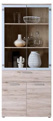 Produktbild von Vitrine Sandeiche - 80x184x41,5 cm (BxHxT) - Glasvitrine Standvitrine