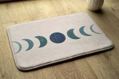Produktbild von Badteppich Saugfähige - Badezimmer Teppich - Rutschfester Badvorleger Badematte - 75x45 cm - Geometrisches Muster