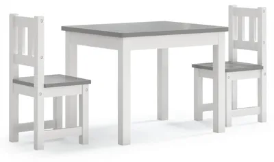Produktbild von vidaXL 3-tlg. Kinder-Sitzgruppe Weiß und Grau MDF