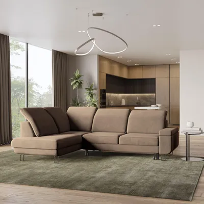 Produktbild von Masseno Ecksofa LERMA L-S mit Schlaffunktion L-Form, Sofa mit Bettkasten, Wohnzimmersofa, Couch, Soffa, Bettsofa, Couchgarnitur- Beige, MONOLITH 09