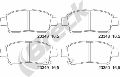 Produktbild von BRECK Bremsbeläge Satz Vorne Bremsklötze für TOYOTA Yaris Schrägheck (P1) 23348 00 701 10