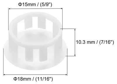 Produktbild von 32 Stš¹ck 15mm (9/16") Wei?e Kunststoff Lochstopfen, flache Abdeckkappen, Endkappen fš¹r Verriegelungsl?cher, Rohrm?bel, Schrank