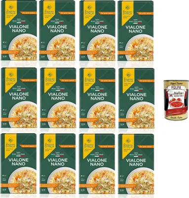 Produktbild von Le Stagioni D'Italia Riso Vialone Nano Reis 12x1kg und Italian Gourmet Polpa 400g