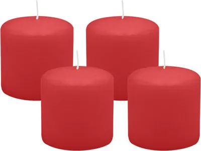 Produktbild von 4er Set Adventskranzkerzen Rot Ø 60 x 80 mm