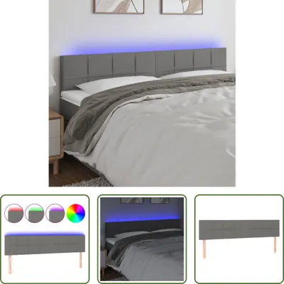 Produktbild von The Living Store LED Kopfteil Dunkelgrau 160x5x78/88 cm Stoff