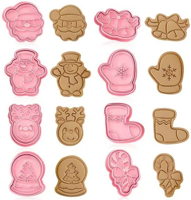 Produktbild von Kerstformen für Kinder, 8 Stück Fondantformen, Backformen für Kinder, Weihnachtsschachteln