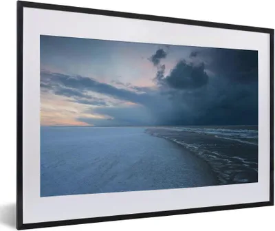 Produktbild von MuchoWow® Gerahmtes Poster Nordsee - Sturm - Wasser 60x40 cm - Poster mit Schwarzem Bilderrahmen Wandposter Rahmen Foto Bilder - Schlafzimmer - Plakat in Rahmen - Drucken