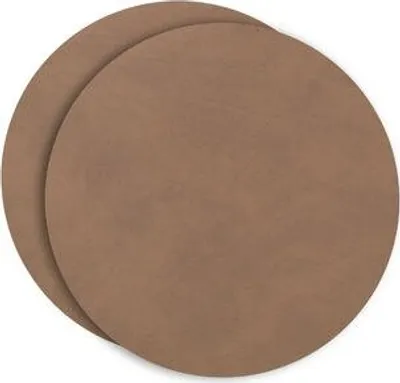 Produktbild von LindDNA Tischset NUPO Leder CIRCLE 1 Stück, LindDNA:XL - Ø 40 cm Brown