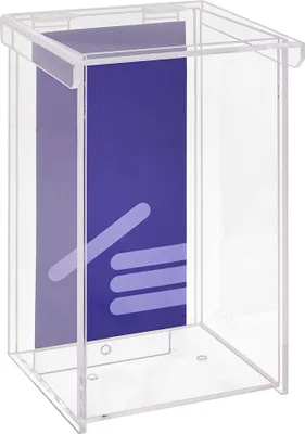 Produktbild von Wetterfeste Prospektbox DIN Lang mit Deckel – 100 mm Tiefe – UV-beständig - Flyerhalter