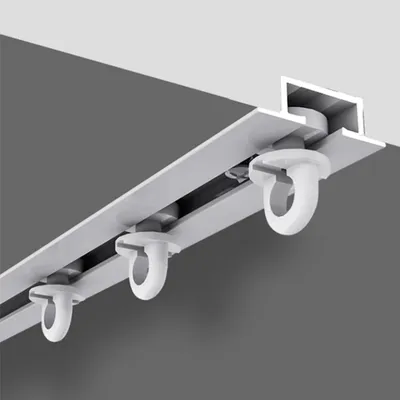 Immagine prodotto di Binario per tende a scomparsa, montaggio a soffitto, alluminio, bianco, 1,8 metri