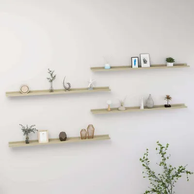 Immagine prodotto di The Living Store Wandregale 4 Stk. Sonoma-Eiche 115x9x3 cm